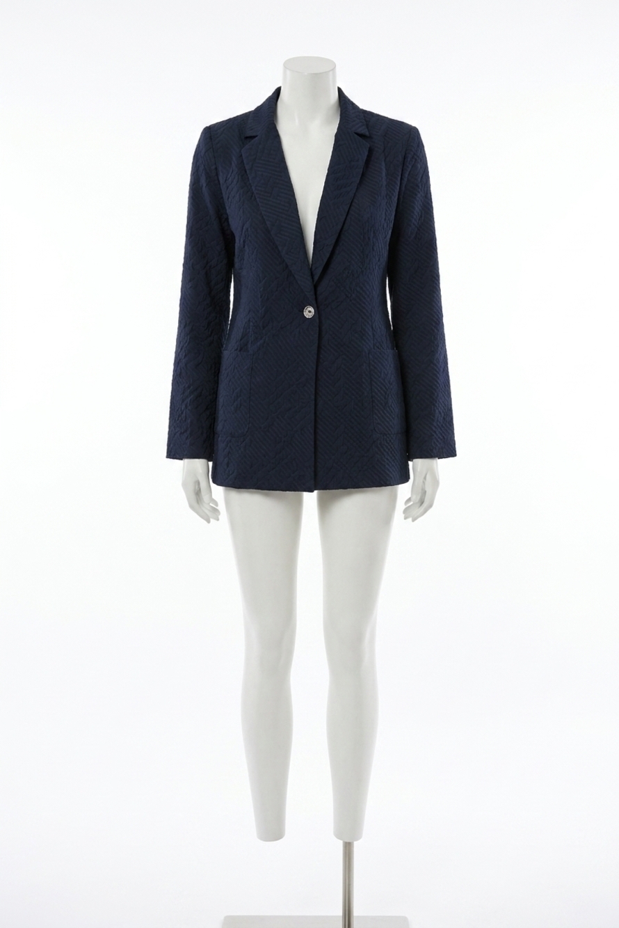 NEW JOSEPH RIBKOFF geometric textured blazer jacket in midnight blue
